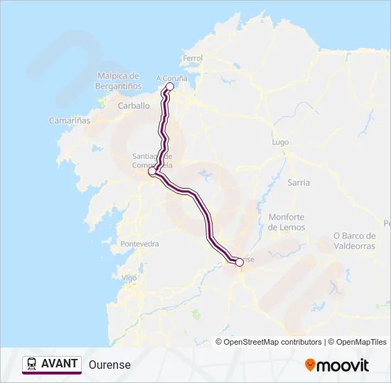 AVANT Train Line Map