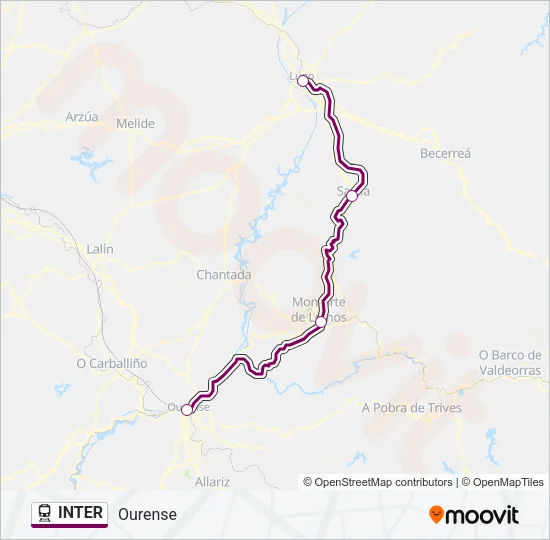 INTER Train Line Map