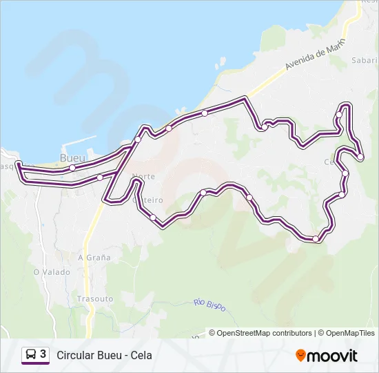 3 Bus Line Map