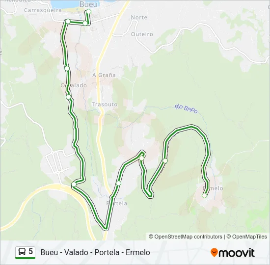 5 Bus Line Map