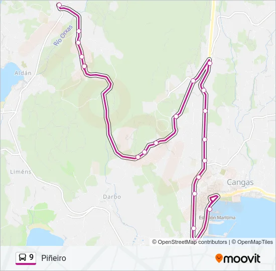 9 Bus Line Map