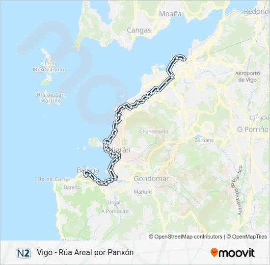 N2 Bus Line Map