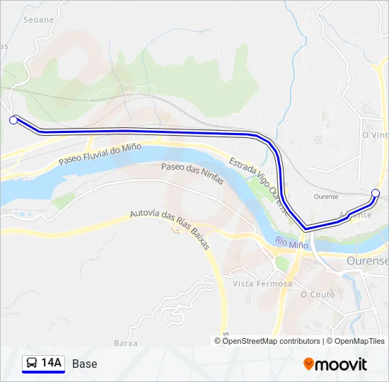 14A Bus Line Map