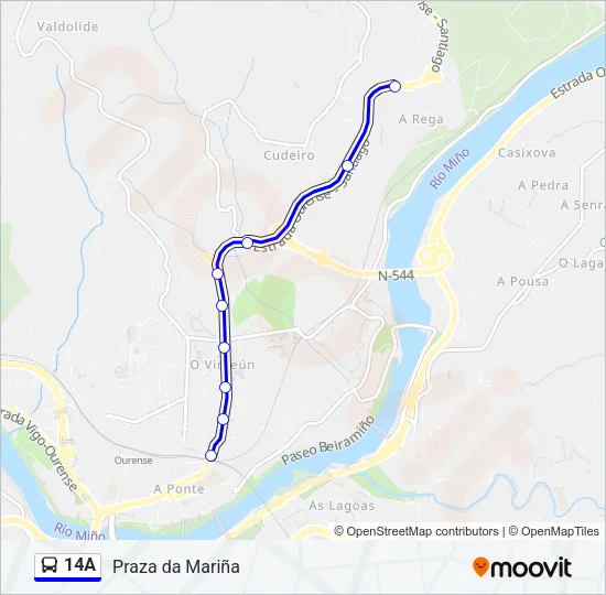 14A Bus Line Map