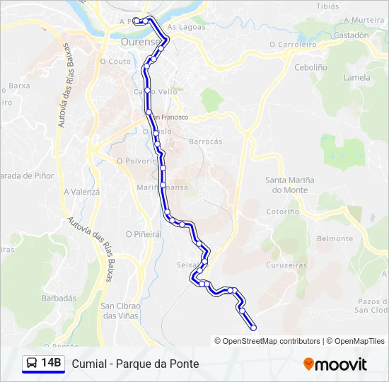 14B Bus Line Map