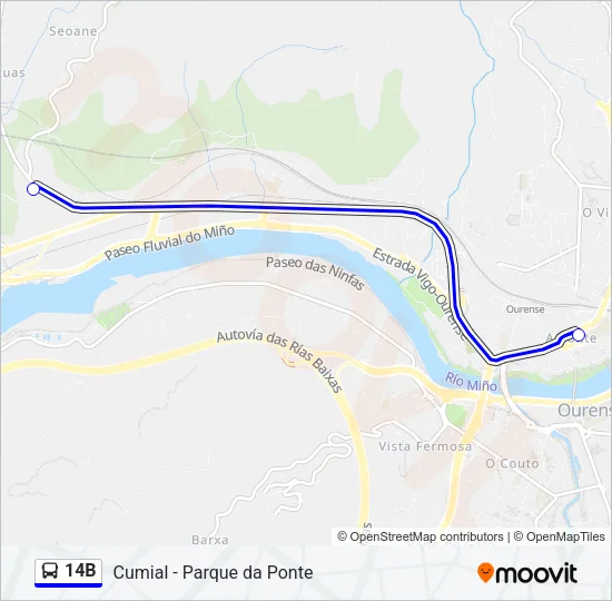 14B Bus Line Map