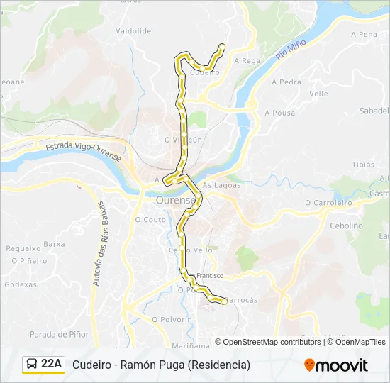 22A Bus Line Map