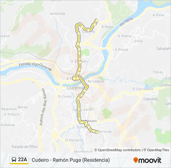 22A Bus Line Map