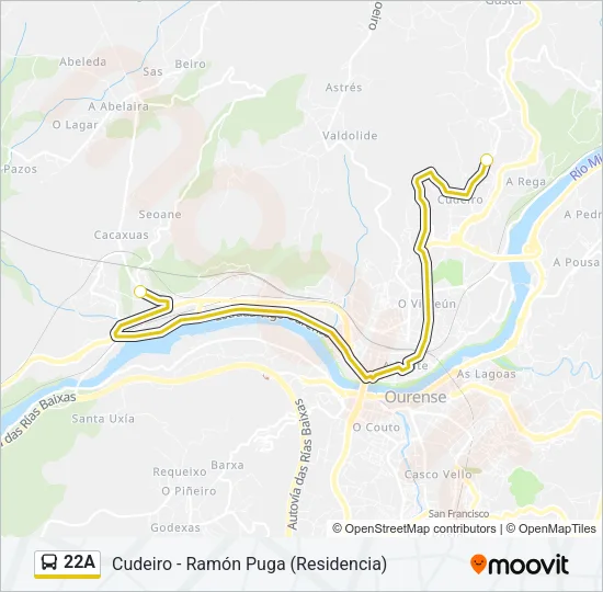 22A Bus Line Map