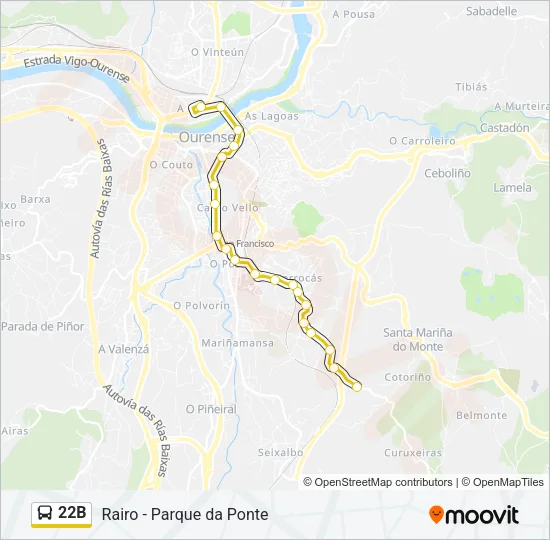 22B Bus Line Map