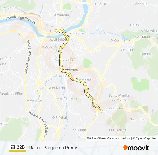 22B Bus Line Map