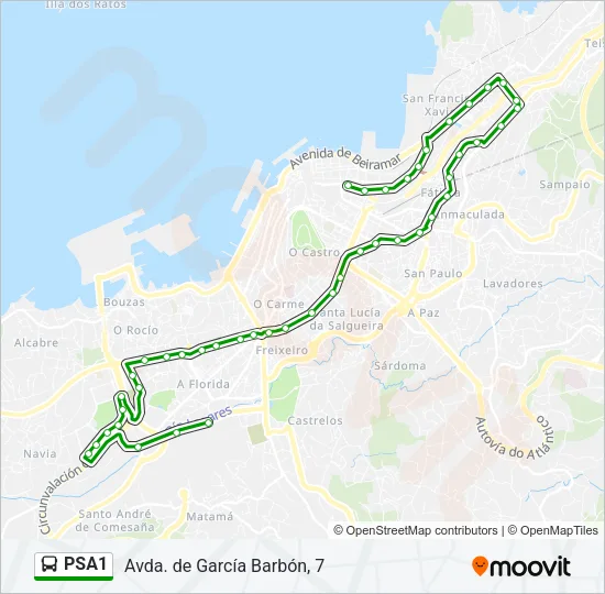 PSA1 Bus Line Map