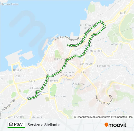 PSA1 Bus Line Map