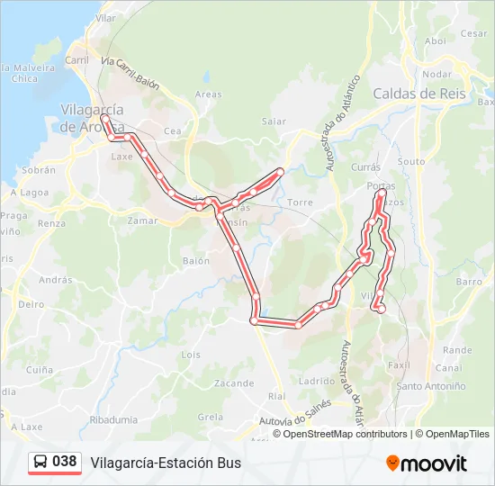 038 Bus Line Map
