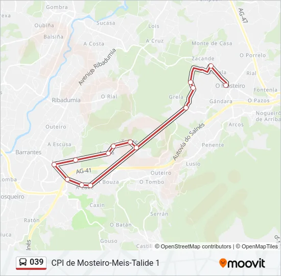 039 Bus Line Map