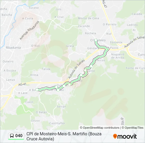 040 Bus Line Map
