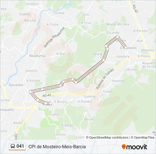 041 Bus Line Map