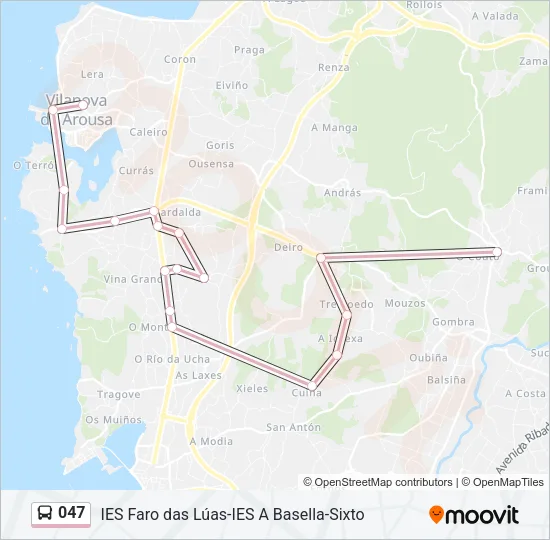 047 Bus Line Map