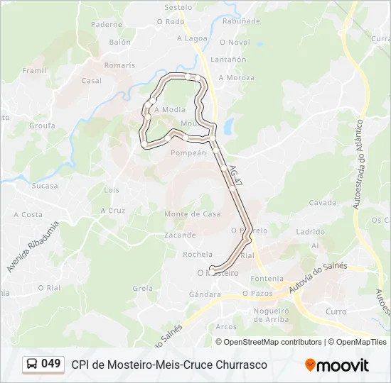 049 Bus Line Map