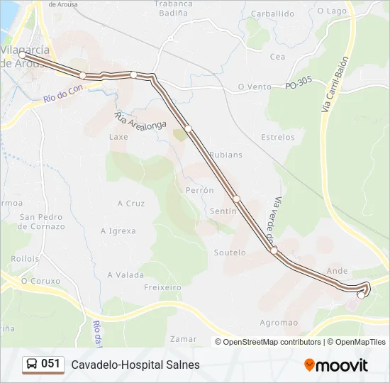 051 Bus Line Map
