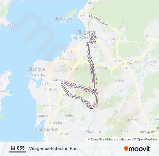 055 Bus Line Map
