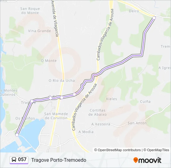 057 Bus Line Map
