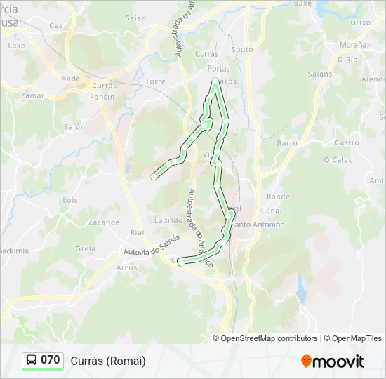 070 Bus Line Map