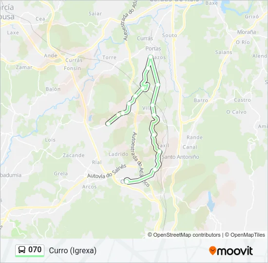 070 Bus Line Map