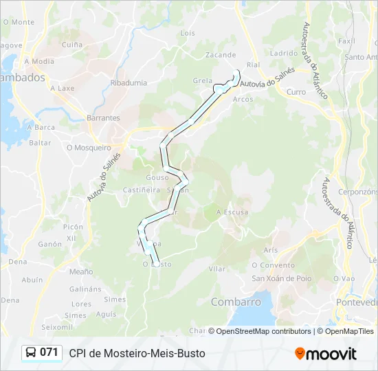 071 Bus Line Map