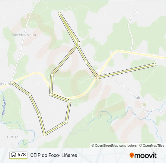 578 Bus Line Map