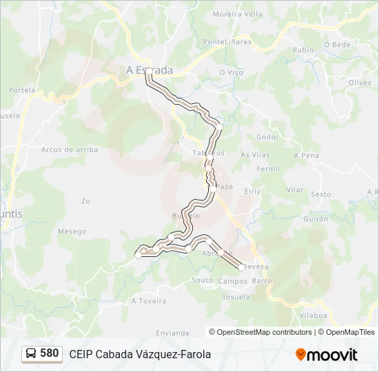 580 Bus Line Map