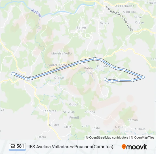 581 Bus Line Map