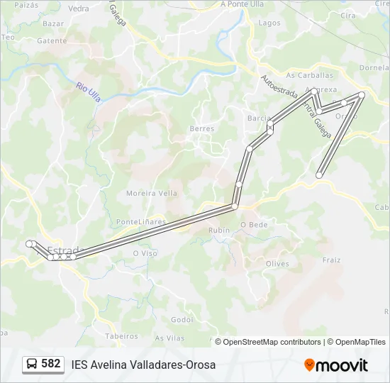 582 Bus Line Map