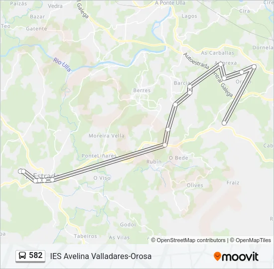 582 Bus Line Map
