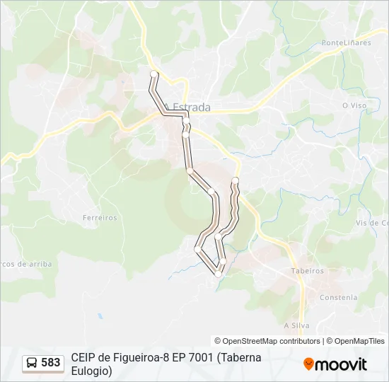 583 Bus Line Map