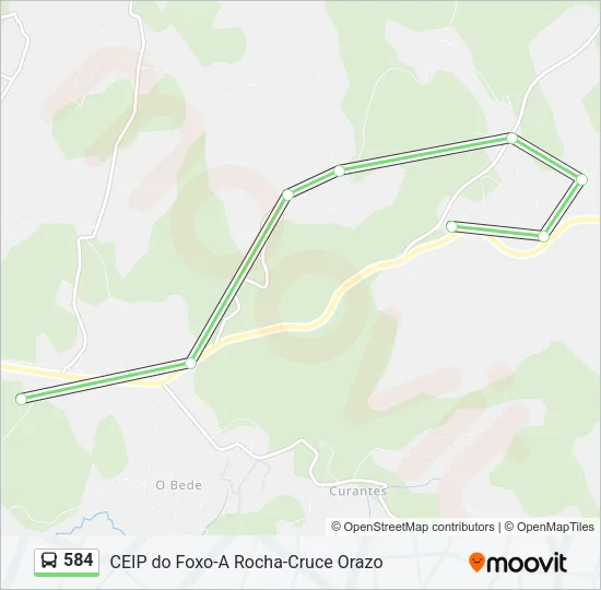 584 Bus Line Map