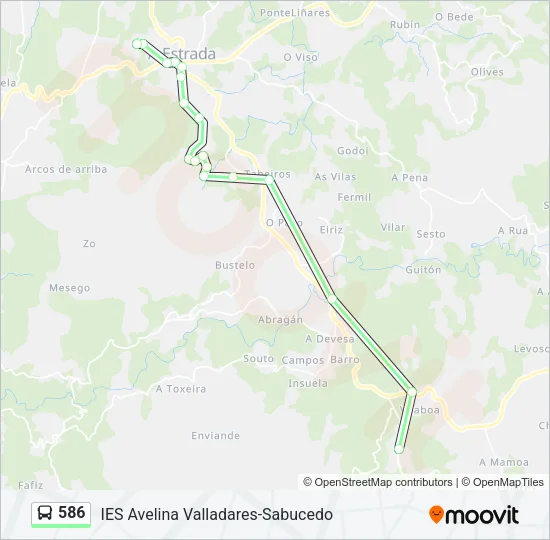 586 Bus Line Map