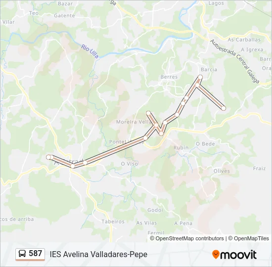 587 Bus Line Map