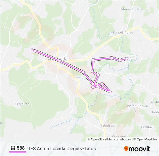 588 Bus Line Map