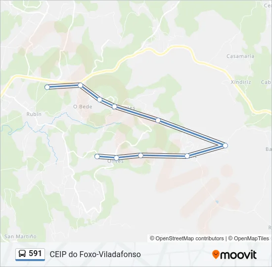 591 Bus Line Map