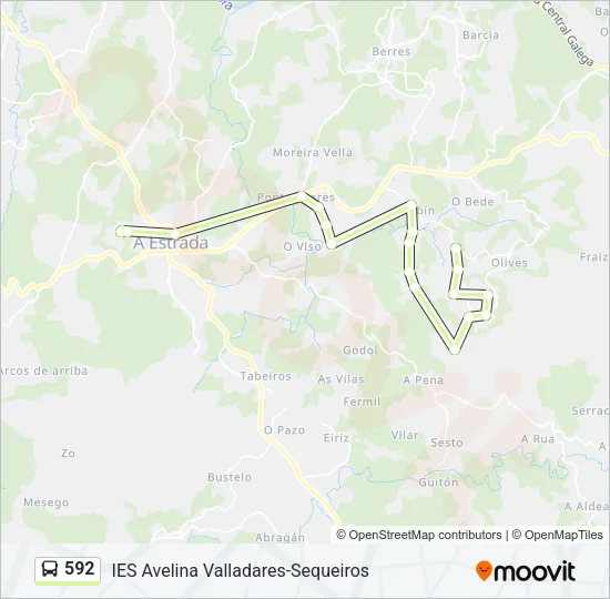 592 Bus Line Map
