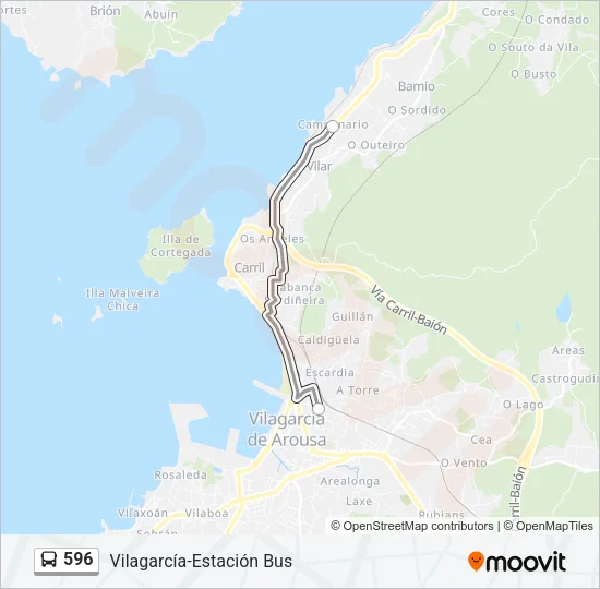 596 Bus Line Map