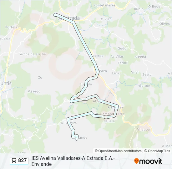 827 Bus Line Map