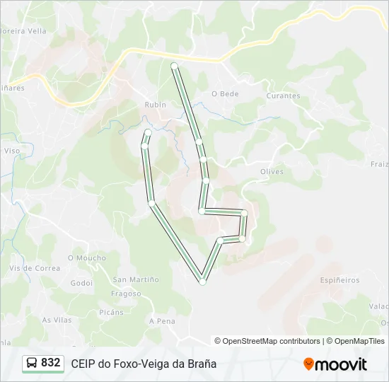 832 Bus Line Map