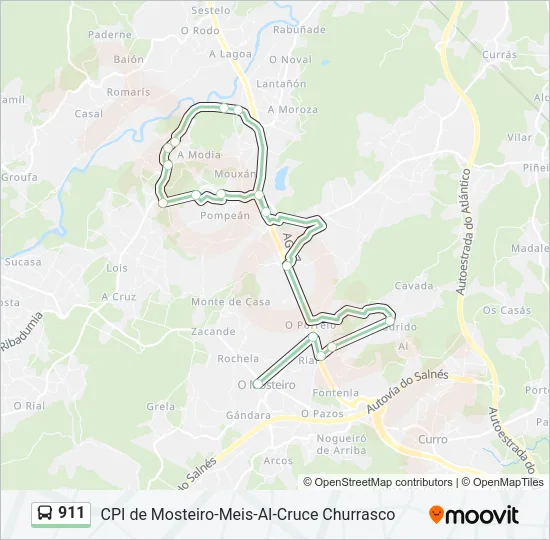 911 Bus Line Map