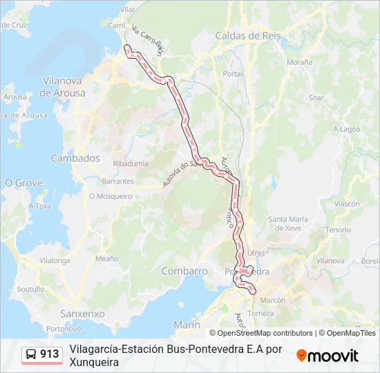 913 Bus Line Map