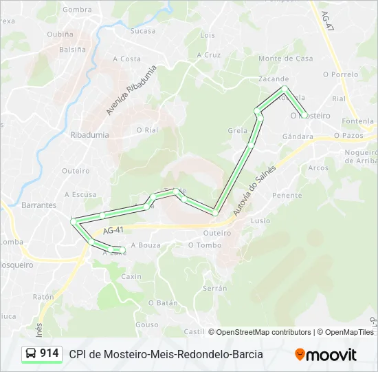 914 Bus Line Map