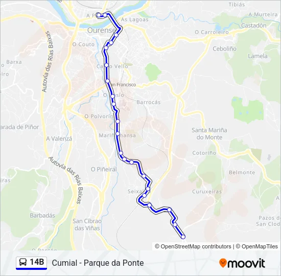14B Bus Line Map
