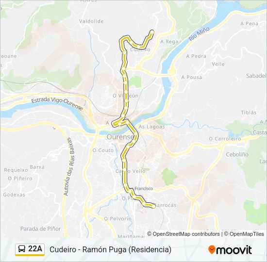 22A Bus Line Map