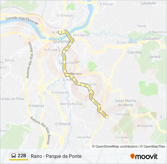 22B Bus Line Map